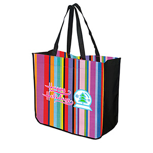 TO4815-C-EXTRA LARGE MULTI-STRIPE RECYCLED TOTE-Multi-colour (as illustrated) (Clearance Minimum 100 Units)